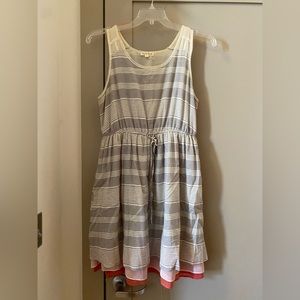Hem & Thread Gray/Cream/Coral Dress L
